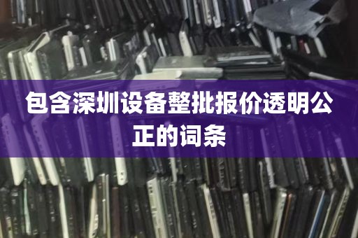 包含深圳设备整批报价透明公正的词条