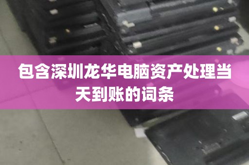 包含深圳龙华电脑资产处理当天到账的词条