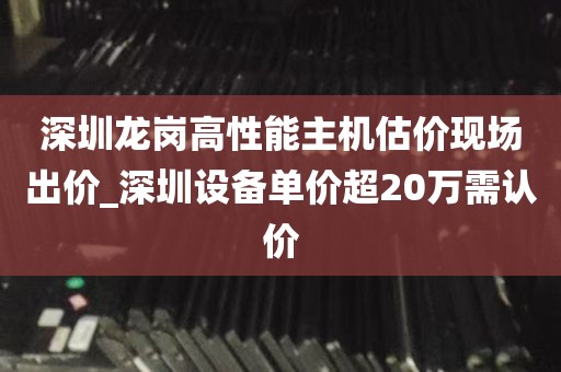深圳龙岗高性能主机估价现场出价_深圳设备单价超20万需认价